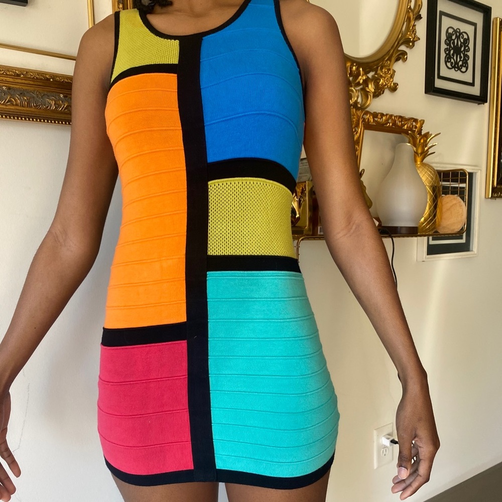 Color block mini dress
